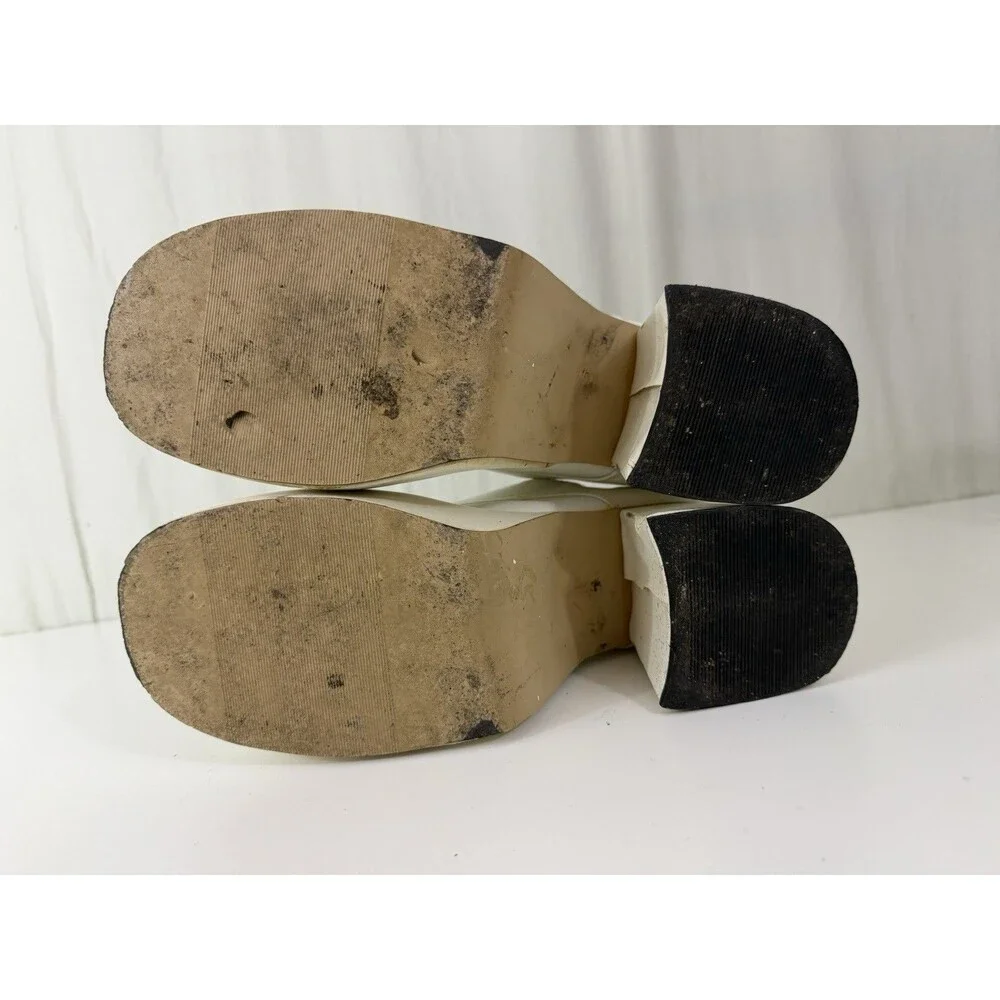 White Patent Men Platform Shoes Dance Party Sz 10-11 Chunky Retro ‘70s Fashion